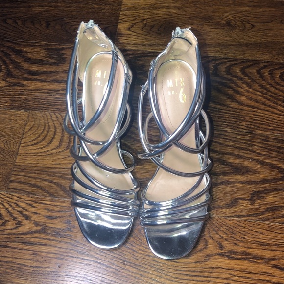 Mix No.6 Ria Silver High Heel Sandals - Picture 2 of 7